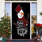 Aperturee - Baby Its Cold Outside Snowman Christmas Door Cover